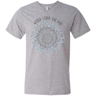 Rick And Morty Wubba Lubba Dub Dub Slogan Men's V-Neck T-Shirt