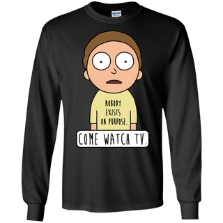 Rick And Morty Come Watch Tv Quote LS Cotton T-Shirt