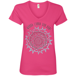 Rick And Morty Wubba Lubba Dub Dub Slogan Women's V-Neck T-Shirt