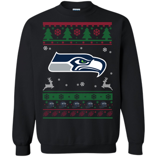 Seattle Seahawks Logo Football Teams Ugly Christmas Sweater Sweatshirt