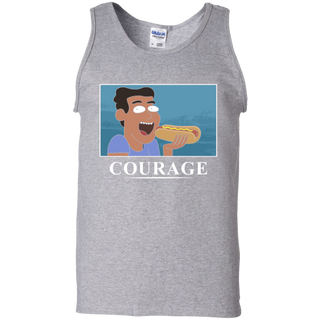 Rick And Morty Courage Is Eating A Hot Dog Men's Tank Top