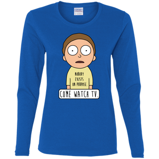 Rick And Morty Come Watch Tv Quote Women's Long Sleeve Shirt