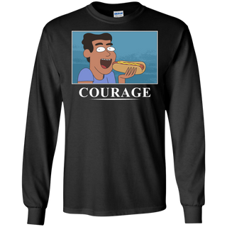 Rick And Morty Courage Is Eating A Hot Dog LS Cotton T-Shirt