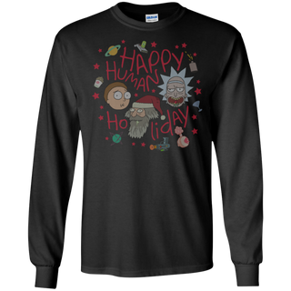 Rick And Morty Happy Human Holiday Jumper LS Cotton T-Shirt
