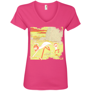 Rick And Morty Escape From Buttworld Women's V-Neck T-Shirt