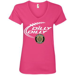 Dilly Dilly New Orleans Saints Nfl Football Women's V-Neck T-Shirt