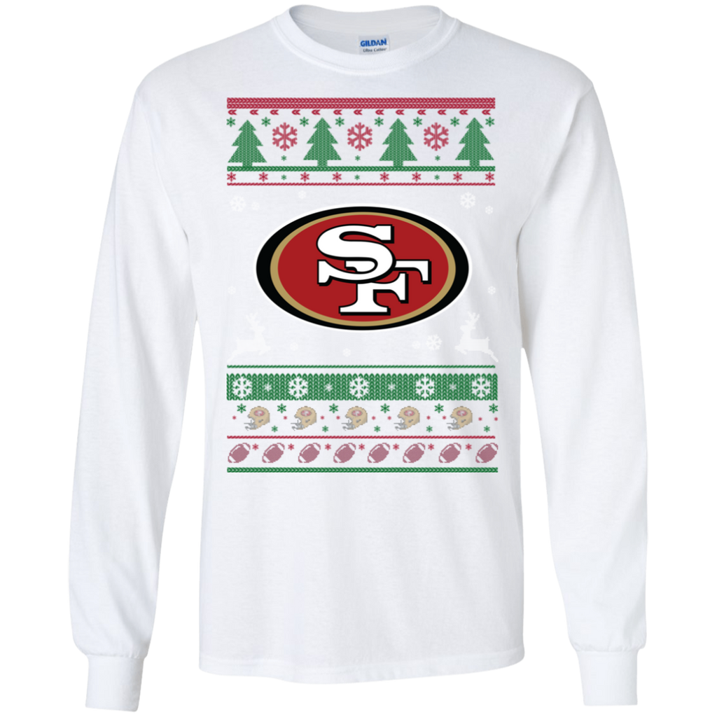 San Francisco 49ers Logo Football Teams Ugly Christmas Sweater LS Cotton T-Shirt