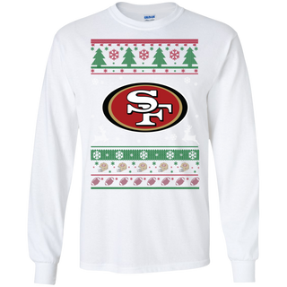 San Francisco 49ers Logo Football Teams Ugly Christmas Sweater LS Cotton T-Shirt