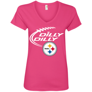 Dilly Dilly Pittsburgh Steelers Logo Nfl Football Women's V-Neck T-Shirt