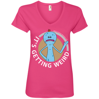 Rick And Morty Mr Meeseeks It's Getting Weird Mug Women's V-Neck T-Shirt