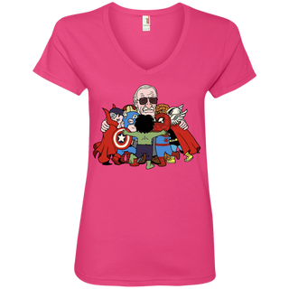 Stan Lee Shirt - Father Of Super Heroes Women's V-Neck T-Shirt