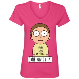 Rick And Morty Come Watch Tv Quote Women's V-Neck T-Shirt