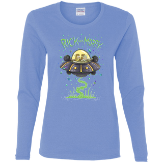 Rick And Morty Spaceship Illustration Women's Long Sleeve Shirt