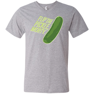 Rick And Morty Flip The Pickle Quote Men's V-Neck T-Shirt