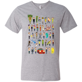 Ricky And Morty The Many Morty's Men's V-Neck T-Shirt