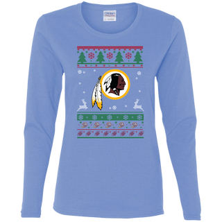 Washington Redskins Logo Football Teams Ugly Christmas Sweater Women's Long Sleeve Shirt