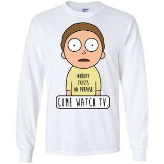 Rick And Morty Come Watch Tv Quote LS Cotton T-Shirt