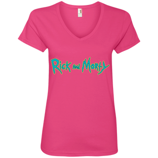 Rick And Morty Title Typography Women's V-Neck T-Shirt