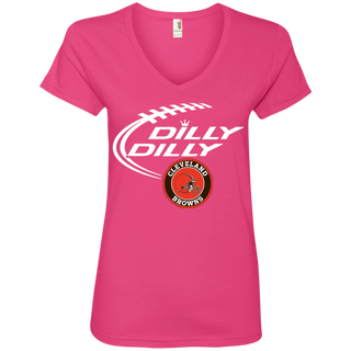 Dilly Dilly Cleverlan Browns Nfl Football Women's V-Neck T-Shirt
